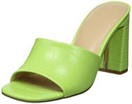 The Drop Women's Pattie High Block-Heeled Mule Sandal, Lime, 12