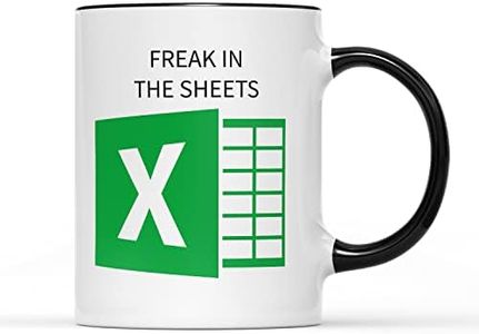 SMARTYPANTS Freak in The Sheets Black Handle Mug Tea Coffee Cup - Funny Joke Pun Humour Excel Spreadsheet Computer Geek Nerd IT Kitchen Décor Gifts Presents (Black Handle)