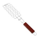 Alark Folding Portable Stainless Steel Sausage Rack BBQ Grill Basket Mesh Clip Holder Hot Dogs Grilling Basket Meat, Vegetables Multifunctional Grill Fish Net Hot Dog Clips Outdoor Bbq Grill