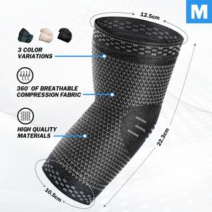 POWERLIX Elbow Support Brace, Black, Large – Compression Sleeve