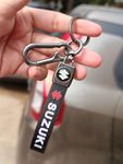 OFM Heavy Duty Excellent Quality -Premium Pack Metal/Leather Key Chain/Key Ring (Suzuki)