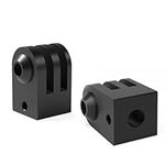 HSU Aluminum Tripod Mount Adapter for GoPro, 2 Pack Camera Adapter for Hero 12/11/10/9/8/7/6/5/4/3 Action Camera (Black)