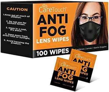 Care Touch Anti Fog Wipes for Glasses - 100 Individually Wrapped Antifog Lens Wipes - Eye Glasses Wipes - Anti-Fog Eyeglass Wipes - Individually Wrapped Anti Fog Wipes - Lenses Wipes for Glasses