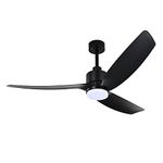 Duckbeer Ceiling Fans With Lights, 56" 3-blade Ceiling Fan With Remote Control, With 3 Color Temperature LED Kit (Matte Black)