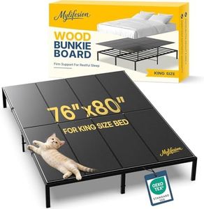Bunkie Board King Size (76x80'') - Extra Sturdy Wood Bed Boards for Slatted Metal Frame, Sleeper Sofa Support Board to Stop Sagging Mattress, Breathable, Quiet, Anti-Slip and Moisture-Resistant