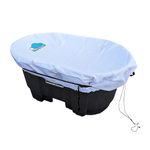 Polar Protector - (White) 100 Gallon Oval Stock Tank Cover Ice Water Therapy Ice Bath Cover Cold Water Cover 100 Gallon Oval Stock Tank Waterproof Rip Proof Tough Keeps Tanks Clean