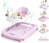 Baby Walker with Wheels, 5-in-1 Foldable Push Walker for Girls 6-12 Months