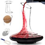 BTÃƒ¤T- Decanter with Drying Stand, Stopper and Beads, Wine Decanter, Wine Carafe, Hand Blown 100% Lead Free Crystal Glass, Wine Accessories, Wine Decanters and Carafes, Red Wine Decanter, Wine Gift