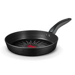 Tower T800300 SmartStart Forged 24cm Aluminium Frying Pan with Easy Clean Aeroglide Non-Stick, 8x Stronger, Induction Compatible, Oven Safe, Long Lasting, PFOA Free, Black