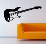 Decor Villa PVC Vinyl Self Adhesive Play Guitar Wall Sticker and Decal (Standard, 109 cm x 45 cm)