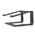 Thingy Club Aluminum Laptop Stand for Desk & for All Apple Macbook 12" / Pro / Air, Chromebook, Samsung, Acer, HP, Dell, & any Notebook between 10" to 17" (Black)