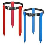 Hilhook Flag Football Belts, 10 Player Adjustable Flag Football Set with 30 Flags for Youth and Adults Training Equipment, Red and Blue, 46"x 2"