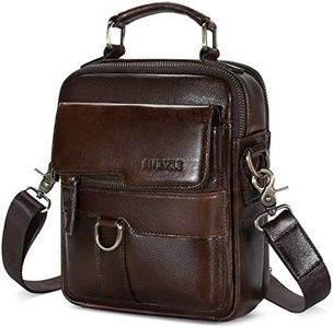 Men's Shoulder Bag Leather Men's Bag Vintage Crossbody Messenger Bag for Work Travel Everyday Life, coffee, S, vintage