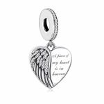 iLove Charm 925 Sterling Silver Charm Heart A Piece of My Heart is in Heaven Jewellery Love Gift