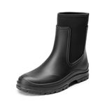 DREAM PAIRS Wellington Boots Women, Waterproof Rain Boots, Outdoor and Hiking Boots, Garden Boots, Comfortable Chelsea Boots,Size 6.5,Black,SDRB2406W-E