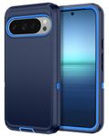 I-HONVA for Google Pixel 9 Pro XL Case Shockproof Dust/Drop Proof 3-Layer Full Body Protection [Without Screen Protector] Rugged Heavy Duty Cover Case for Google Pixel 9 Pro XL,Navy Blue