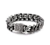 Carat Sutra RARE PRINCE 925 Sterling Silver Unique Oxidized Retro Style Bracelet for Men | Jewellery For Men & Boys | With Certificate of Authenticity and 925 Hallmark