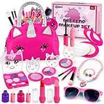 Joyreal Kids Makeup Kit for Girls, Pretend Makeup Toys with Cosmetic Bag Princess Gifts for Little Girls 3 4 5 Years Old