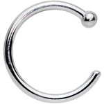 Body Candy Solid 14k White Gold Nose Hoop 20 Gauge 1/4"