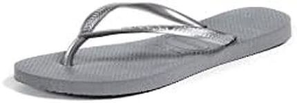 Havaianas Women's Slim Flip Flop, Steel Grey, 7-8