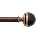 Deco Window 52”-144” Extendable Curtain Rod with Brackets for Door & Windows Adjustable Length Dual Telescopic Drapery Pole with Round Wood Ball Finials (25mm Diameter, Brown)