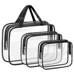 Clear Wash Bag for Toiletries, Funnasting 3 in 1 Waterproof Clear PVC Travel Makeup Bag Business Bathroom for Men, Women and Kids…