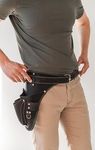 Garden Florist Tool Belt for Men | Leather Tool Belt for Women | Handmade Belt for Gardener, Electrician, and Carpenter | Leather Florist Belt (Brown CrazyHorse) (Black with engraving, one size)