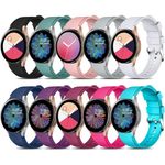 Maledan 10 Pack No Gap Bands Compatible with Samsung Galaxy Watch 7 6 5 4 Band 40mm 44m,Galaxy Watch 5 Pro Band 45mm/Watch 6 4 Classic 42mm 46mm 43mm 47mm,20mm Soft Silicone Sport Wristbands Women Men