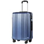 Coolife Luggage Expandable Suitcase PC+ABS with TSA Lock Spinner 20in24in28in (Ice Blue, L(28))