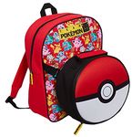 Pokemon Backpack with Poke Ball Cooler Lunch Bag for School Boys Girls Pikachu 2 Piece Set Detachable Insulated Sandwich Box for Snacks Hot or Cold