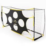 PodiuMax Football Goal Target Nets with Highlighted Scoring Zones, Portable Shooting Practice Equipment (12x6ft)