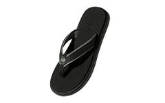 Neeman's Eco Fluffy Orthopedic Flips for Men | Soft & Comfortable Indoor Outdoor Fashionable Slippers for Boys (Black UK7)