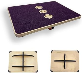 INFIDEZ 2-in-1 Wooden Balance Board with Anti-Slip Surface, Includes Rocker Board and 360 Degree Rotation Woble board for Exercise and Fitness