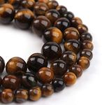 Filluck Natural Stone Beads 8mm Yellow Tiger Eye Polished Round Smooth Agates Gemstone Beads for Jewelry Making 15 Inch(Yellow Tiger Eye,8mm)