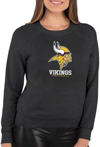 NFL Womens Ultimate Fan French Terry Slouchy Top- Raglan Sleeves, and Scoop Neckline- Officially Licensed Apparel Charcoal