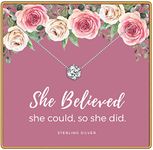 KEDRIAN She Believed She Could So She Did Necklace, 925 Sterling Silver, Inspirational Presents For Women