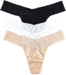 hanky panky, Cotton Original Rise 3 Pack, Black, White, Chai, One Size