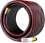 YASQA Heavy Duty Garden Hose 100 ft 5/8 Inch, Contractor's Leak Proof Durable No Kink Easy Coil Flexible Hose Black & Water Hose 100ft