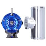 Turbo Blow Off Valve kit, Akozon Universal SDD‑BOVGRSBL FPG250 Aluminium Billet Turbo Blow Off Valve with 2.5in Flange Pipe Type‑RS(Blue)