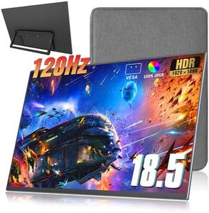 18.5 Zoll Portable Monitor + Sleeve 120Hz 1080P,100% sRGB FHD HDR USB HDMI with VESA Ultra Slim Tragbarer Mobiler Laptop Office Monitor,for Computer Switch Phone Game Devices