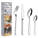 Cutlery Set, Terlulu 32 Piece Stainless Steel Flatware Set, Tableware Silverware Set with Spoon Knife and Fork Set, Mirror Polished, Dishwasher Safe - Service for 8