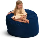 ULTIMATE SACK 3ft Bean Bag Chair, Oversize Bean Bag Chair for Adults, Comfy Chair Bean Bag Couch Lounge Sofa Loveseat Furniture | Navy Suede