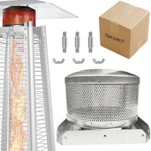 Patio Heater Burner Emitter Screen & Base 4-Sided Pyramid Patio Heater Replacement Parts 304 Stainless Steel, Burning Net Heating Parts Applied to Most Square Glass Heater (Burner Screen & Base)