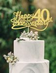 Happy 40th Anniversary Cake Toppers - 40th Wedding Anniversary Decorations, 40th anniversary cake topper, 40th Anniversary Party Decorations Forty