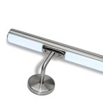 Handrail for stairs in stainless steel with white LED natural multicolor predisposition led (250 cm, Handrail with LED cold light 6500k)