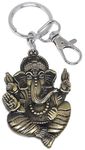 omuda Hindu God of Beginnings Lord Shree Ganesh Shiva' Son Locket Chain With Hook Zinc Metal Keychain And Keyring Gift For Men And Women (Gold)