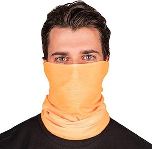 S A Company Single UV Face Shield | UV 30+ Multipurpose Neck Gaiter Balaclava for Adults | Safety Orange