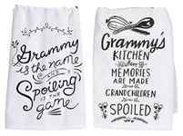 Primitives by Kathy Grammy Towel Set - Grammy is The Name Spoiling and Grammy's Kitchen Where Memories