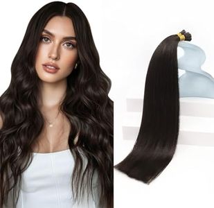 Sunny Hair I Tip Hair Extensions Human Hair Dark Brown Itip Human Hair Extensions Dark Brown Beads Hair Extensions Eco-Friendly Tip Hair Extensions for Women Itips Invisible 14inch 80s 50g