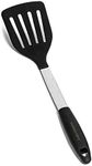 Daily Kitchen Spatula Heat Resistant Silicone and Stainless Steel - Slotted Turner Spatula Rubber Grip - Flexible Silicone Spatula Turner for Cooking and Non Stick Cookware - Versatile Kitchen Spatula